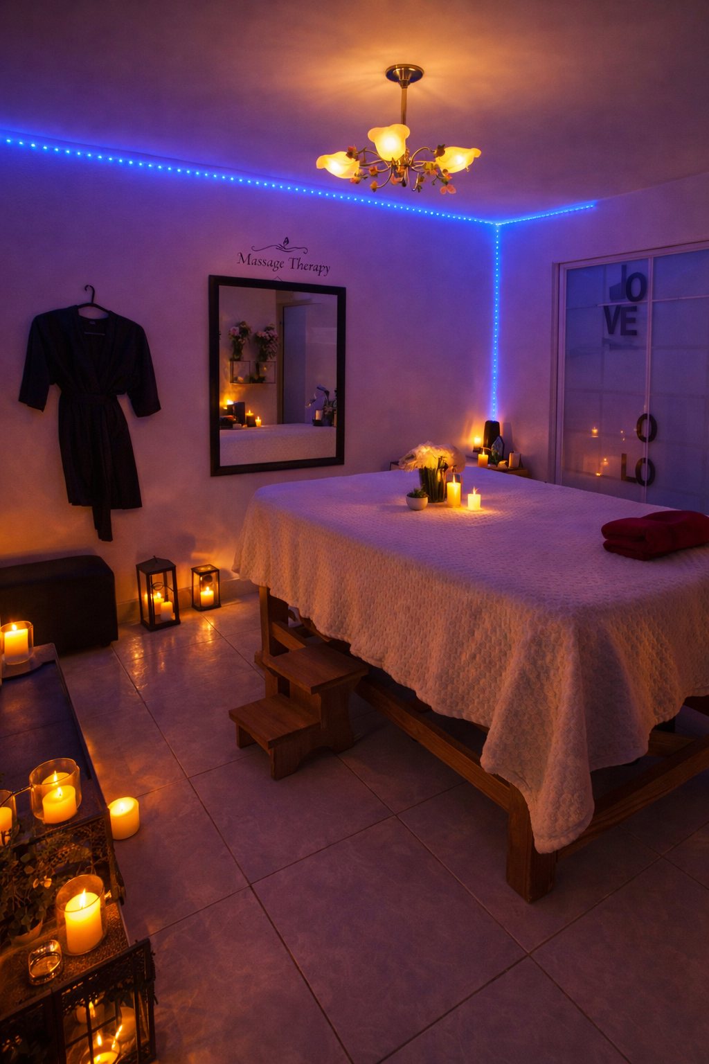 Cabina Ámbar con velas